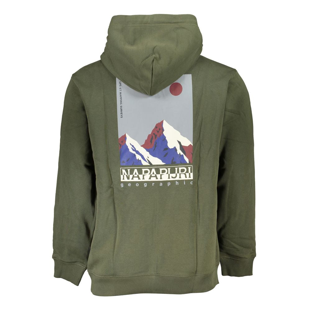 Napapijri Verde Cotton Men Sweatshirt with Hood