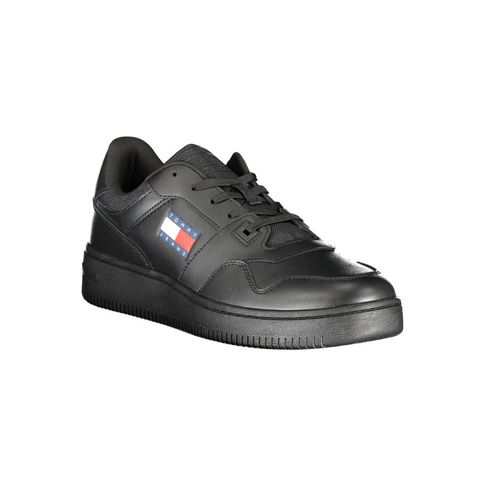 Tommy Hilfiger Black Leather Men Sneaker