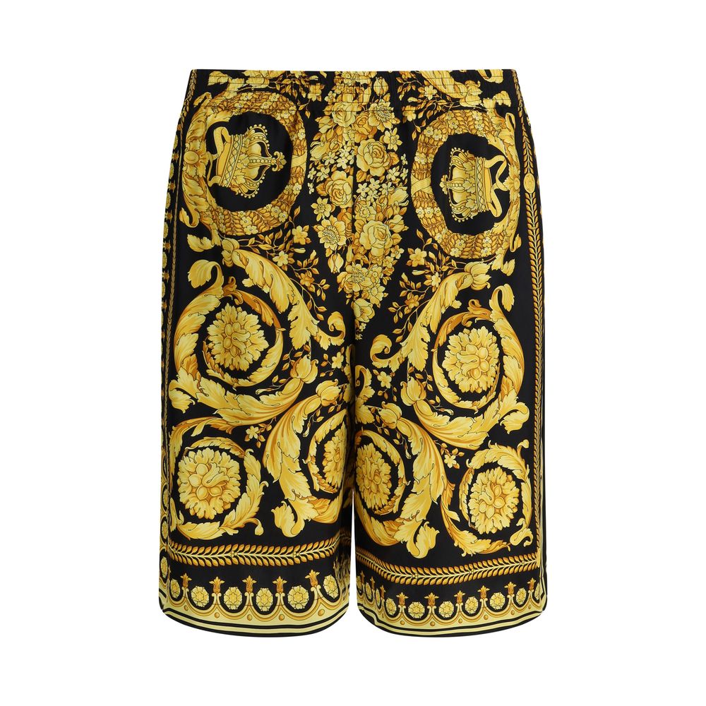 Versace Multicolor Silk Bermuda Shorts