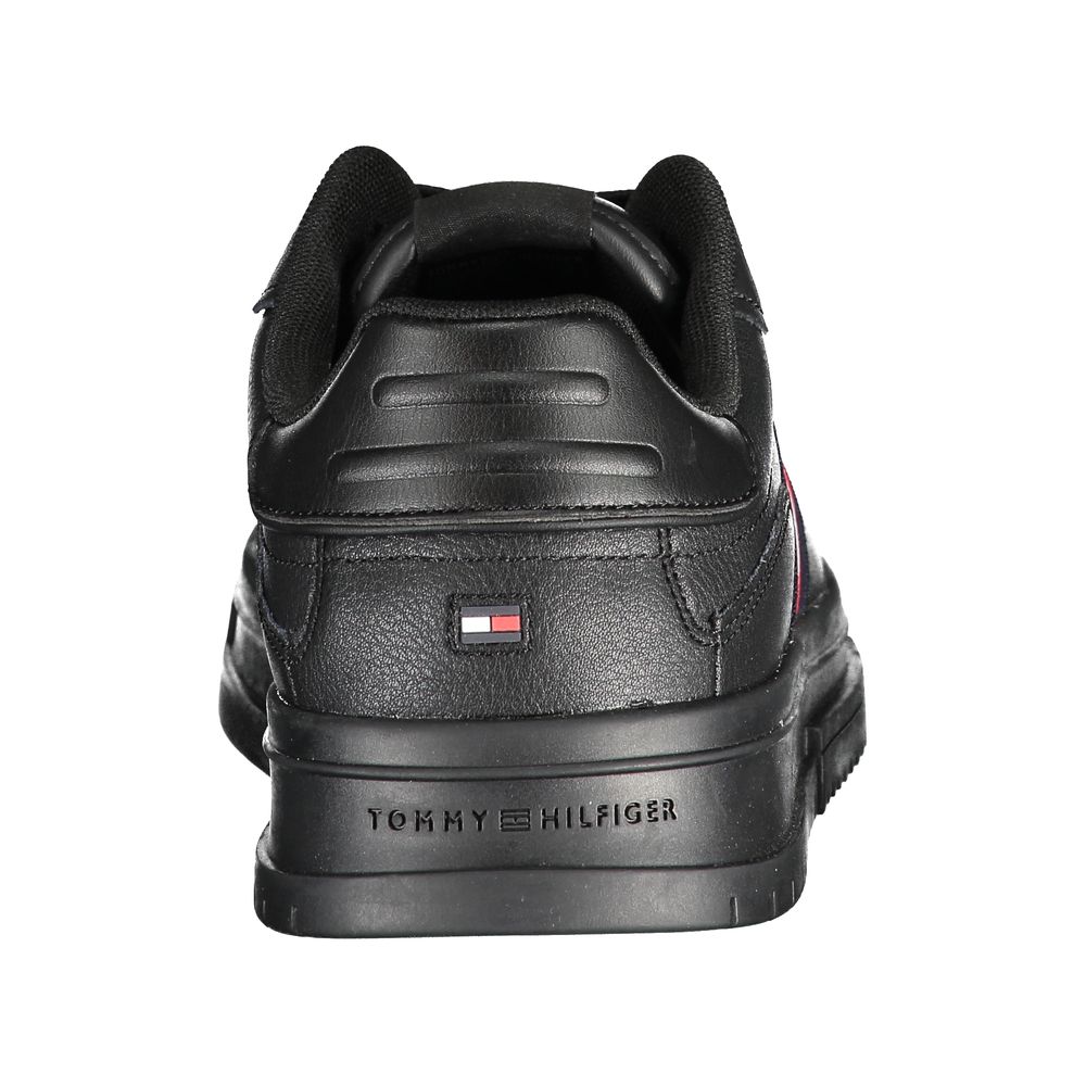 Tommy Hilfiger Black Leather Men's Sneaker