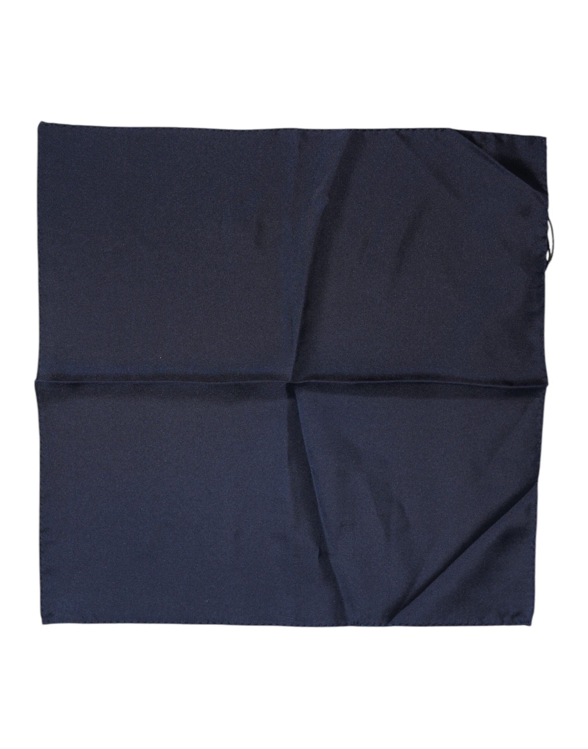 Dolce & Gabbana Dark Blue Silk Square Men Foulard Scarf