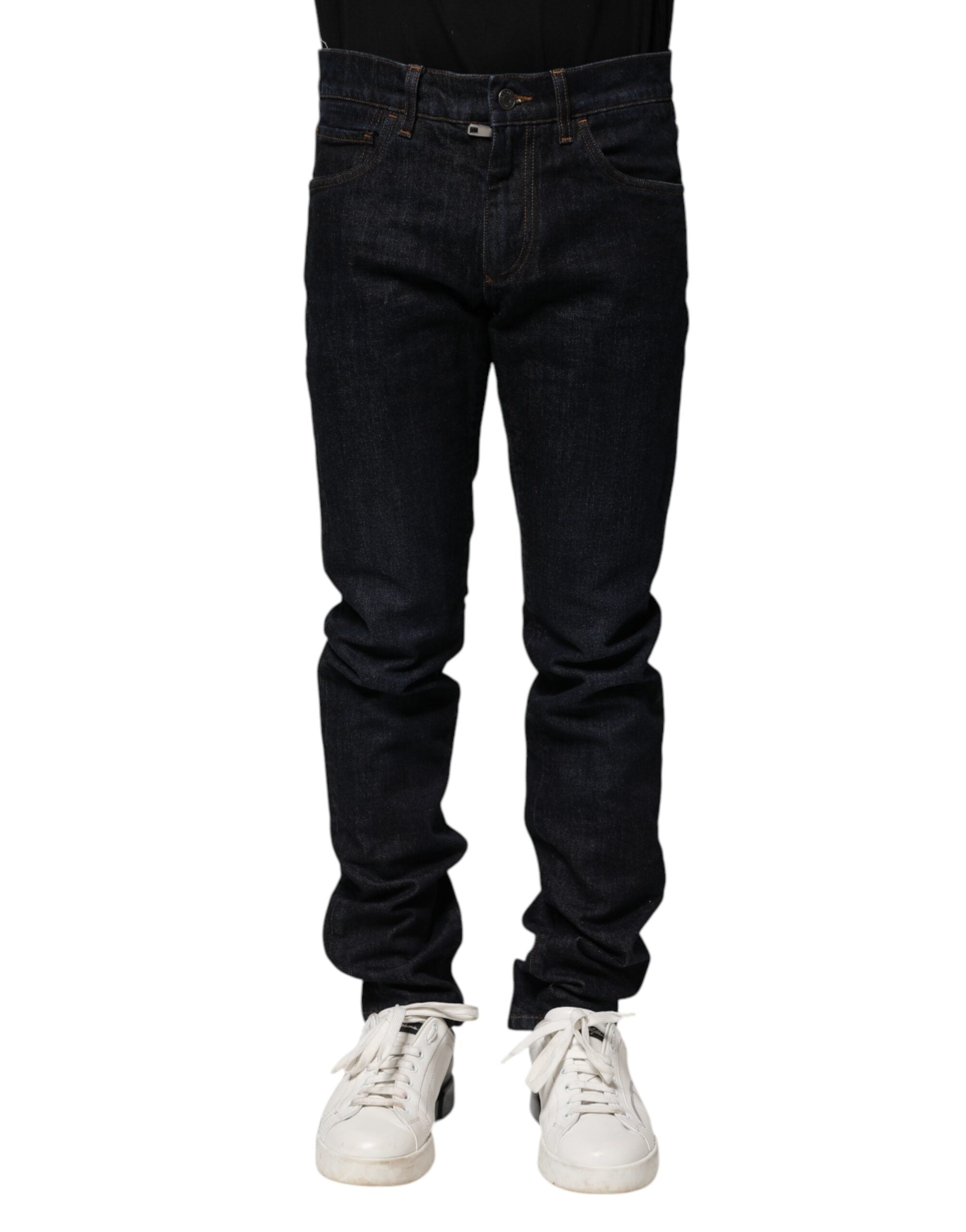 Dolce & Gabbana Black Cotton Skinny Denim Men Jeans