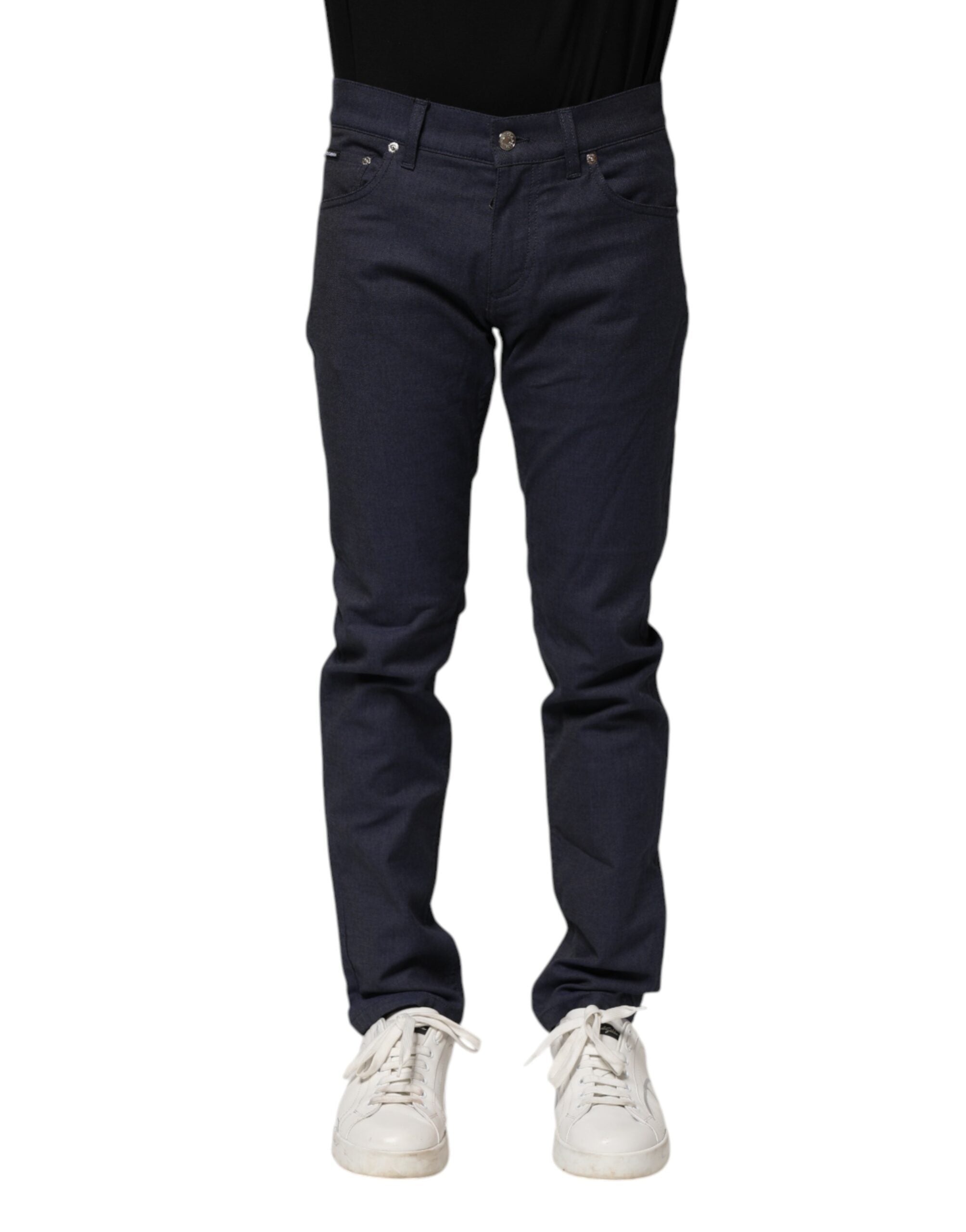 Dolce & Gabbana Dark Blue Cotton Skinny Denim Jeans