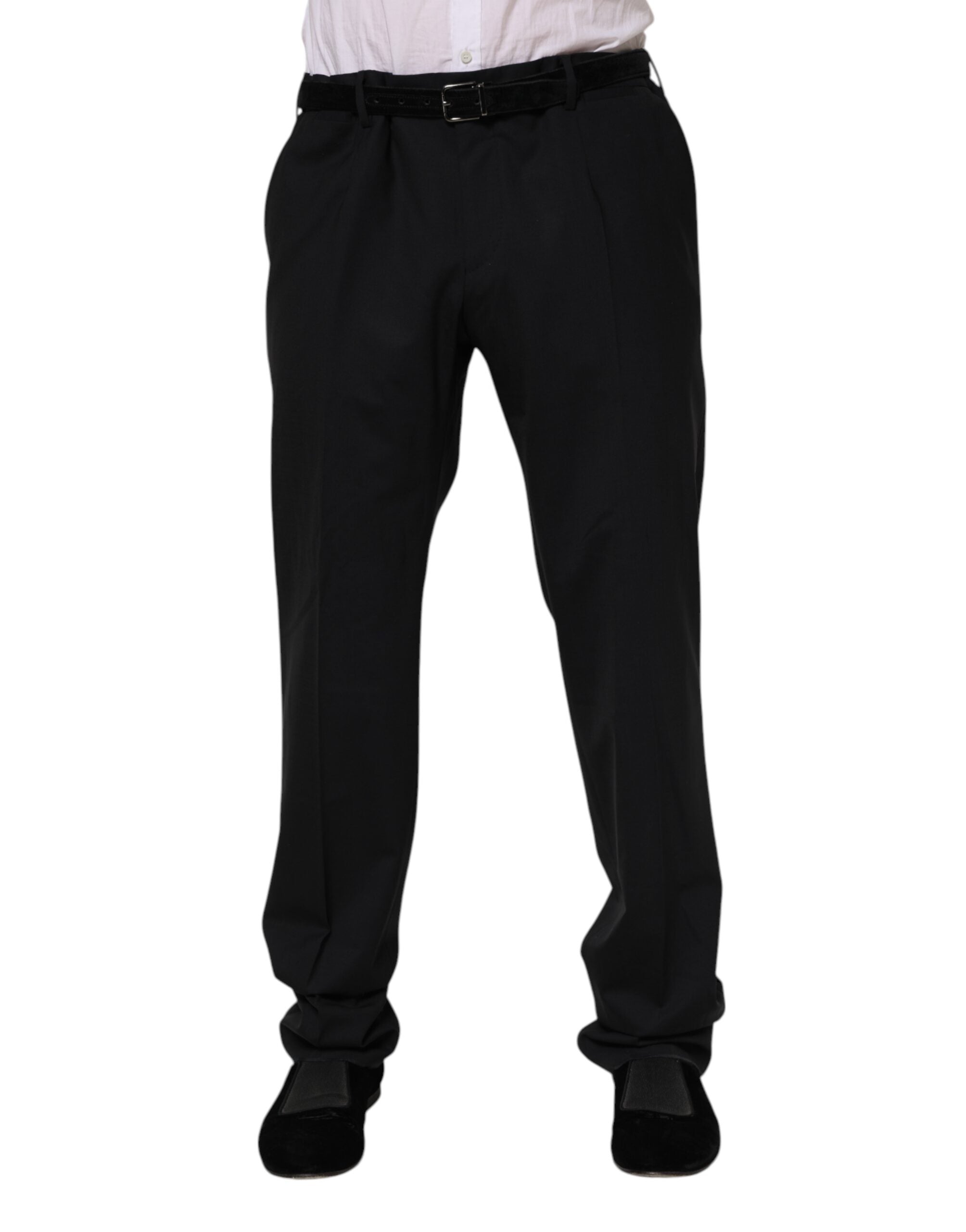 Dolce & Gabbana Black Wool Formal Dress Pants