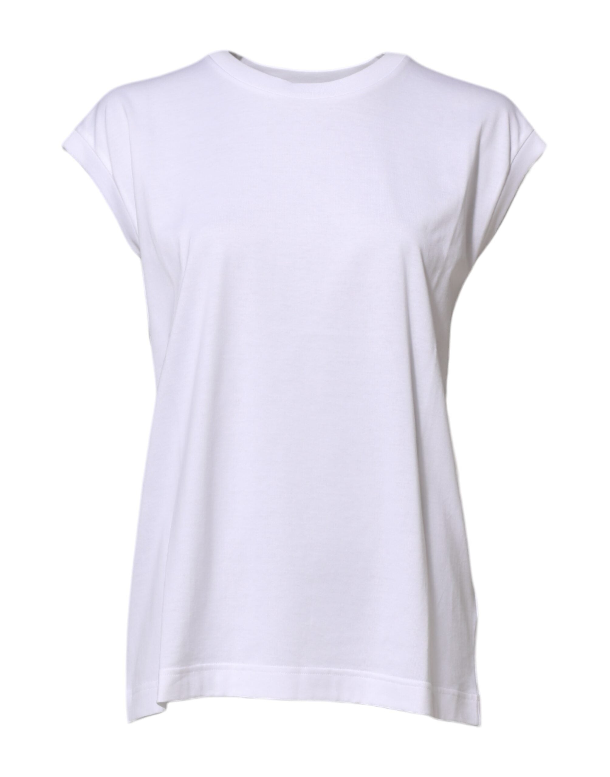 Dolce & Gabbana White Cotton Sleeveless Women Tank T-shirt