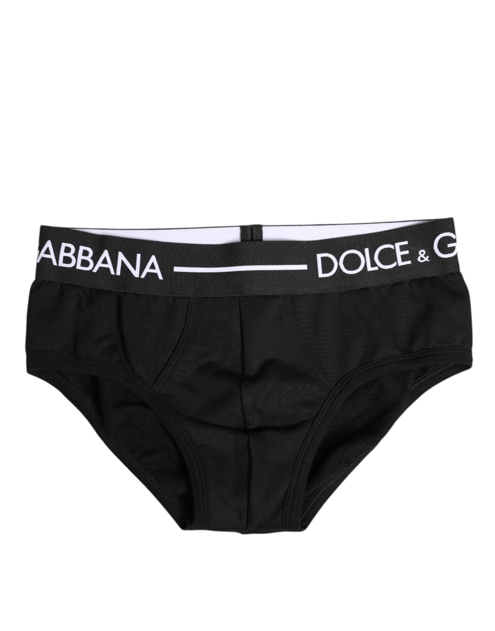 Dolce & Gabbana Black Cotton Stretch Regular Brief Underwear