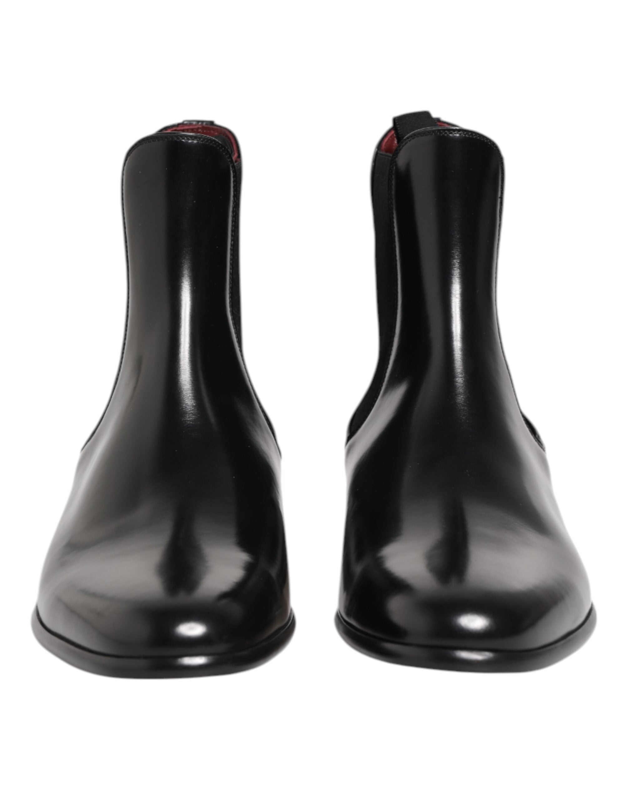 Dolce & Gabbana Black Chelsea Slip On Mid Calf Boots Shoes