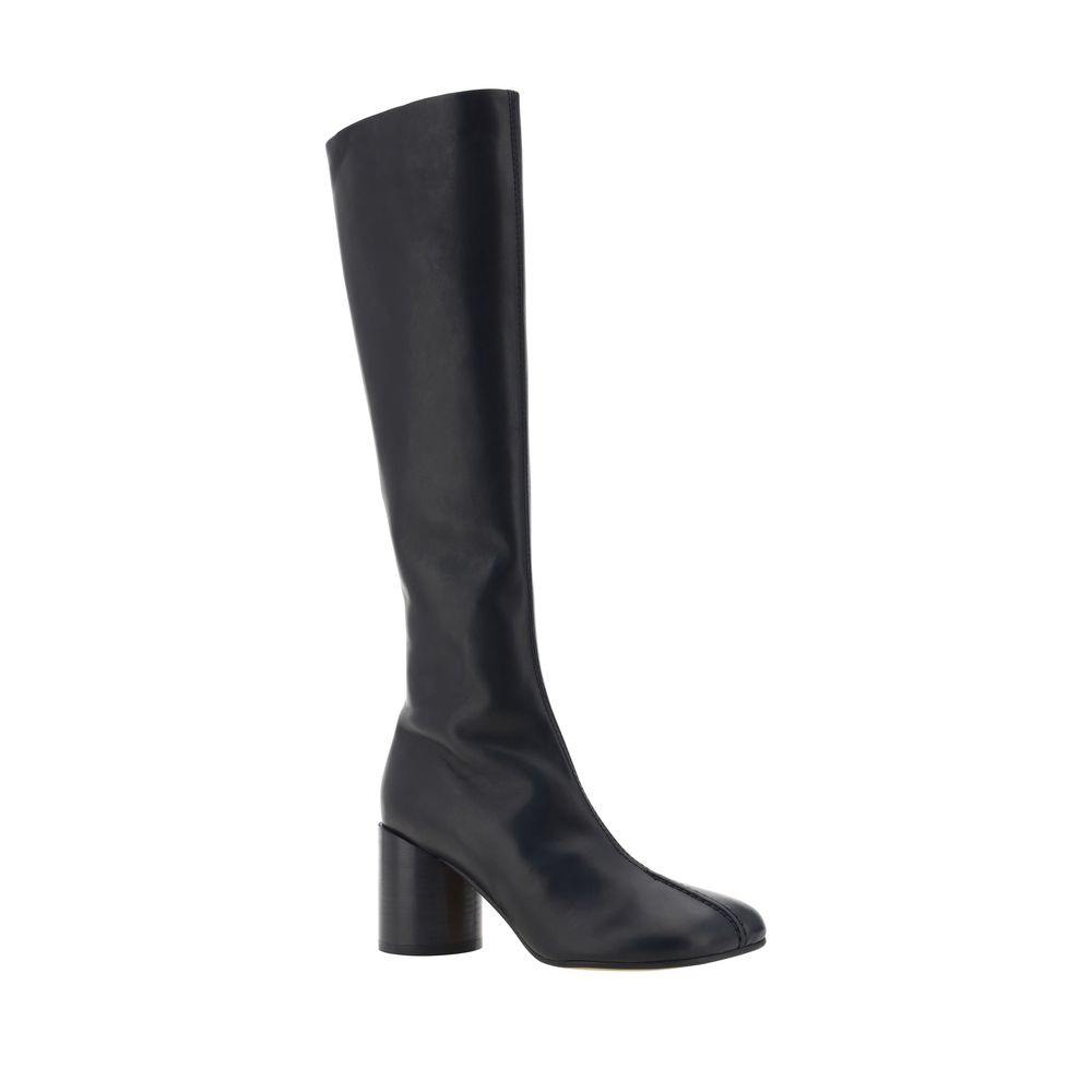 MM6 Black Calf Leather Bos Taurus Boots