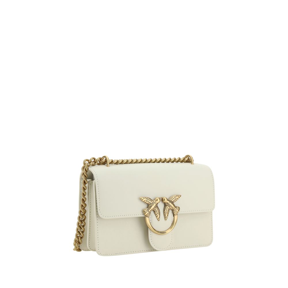 PINKO Beige Calf Leather Bos Taurus Shoulder Bag