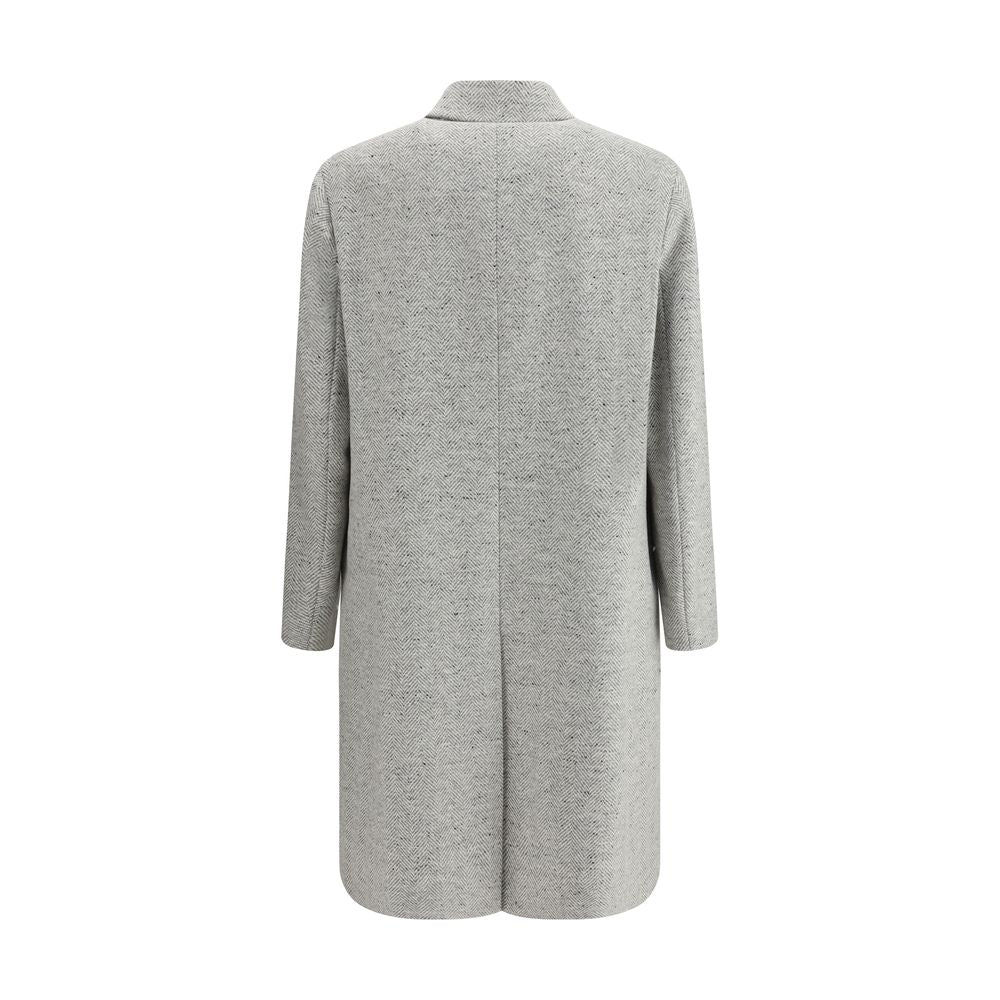 Lardini Gray Fleece Wool Coat