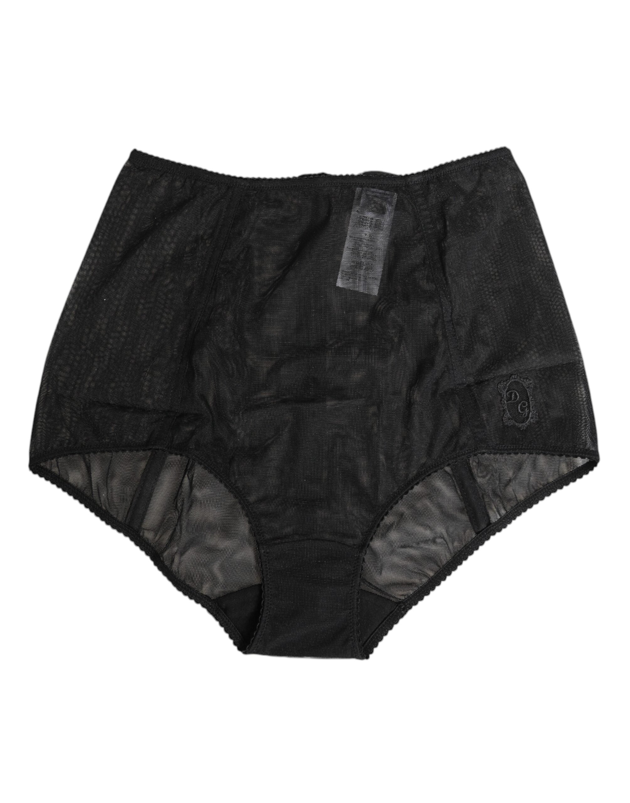 Dolce & Gabbana Black High Waist Mesh Sheer Shapewear Underwear