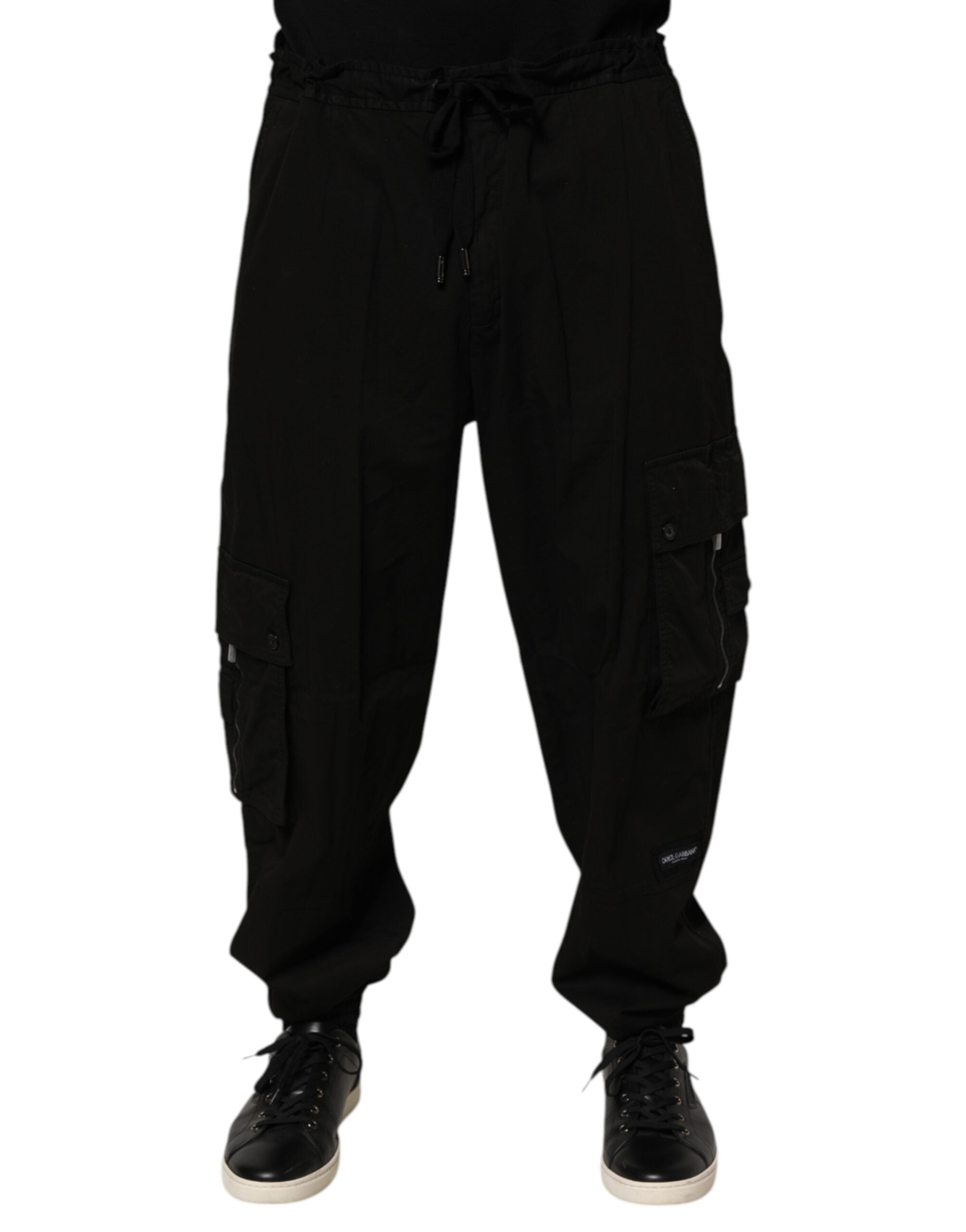 Dolce & Gabbana Black Cotton Cargo Jogger Sweatpants Pants