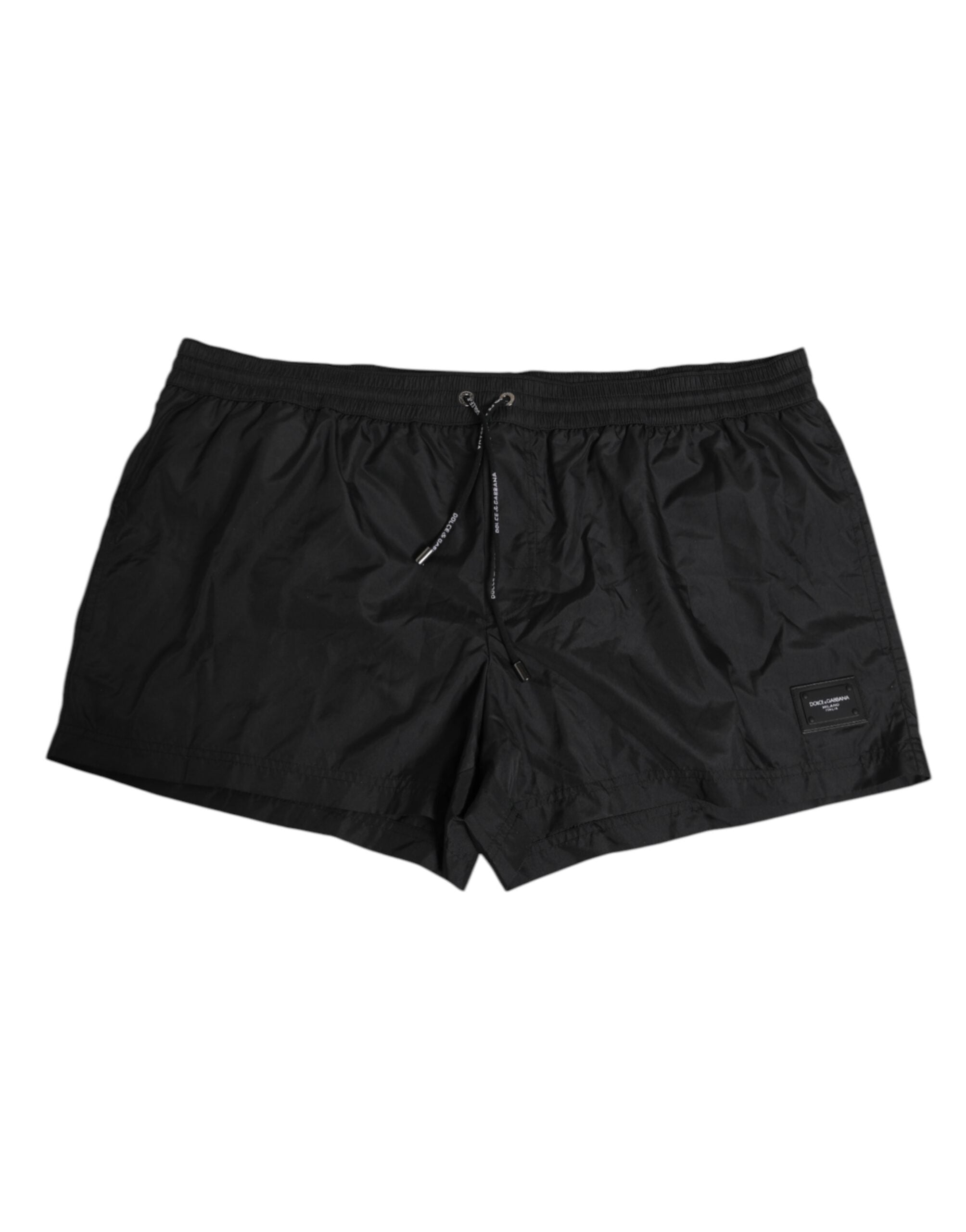 Dolce & Gabbana Black Logo Polyester Beachwear Shorts Swimwear