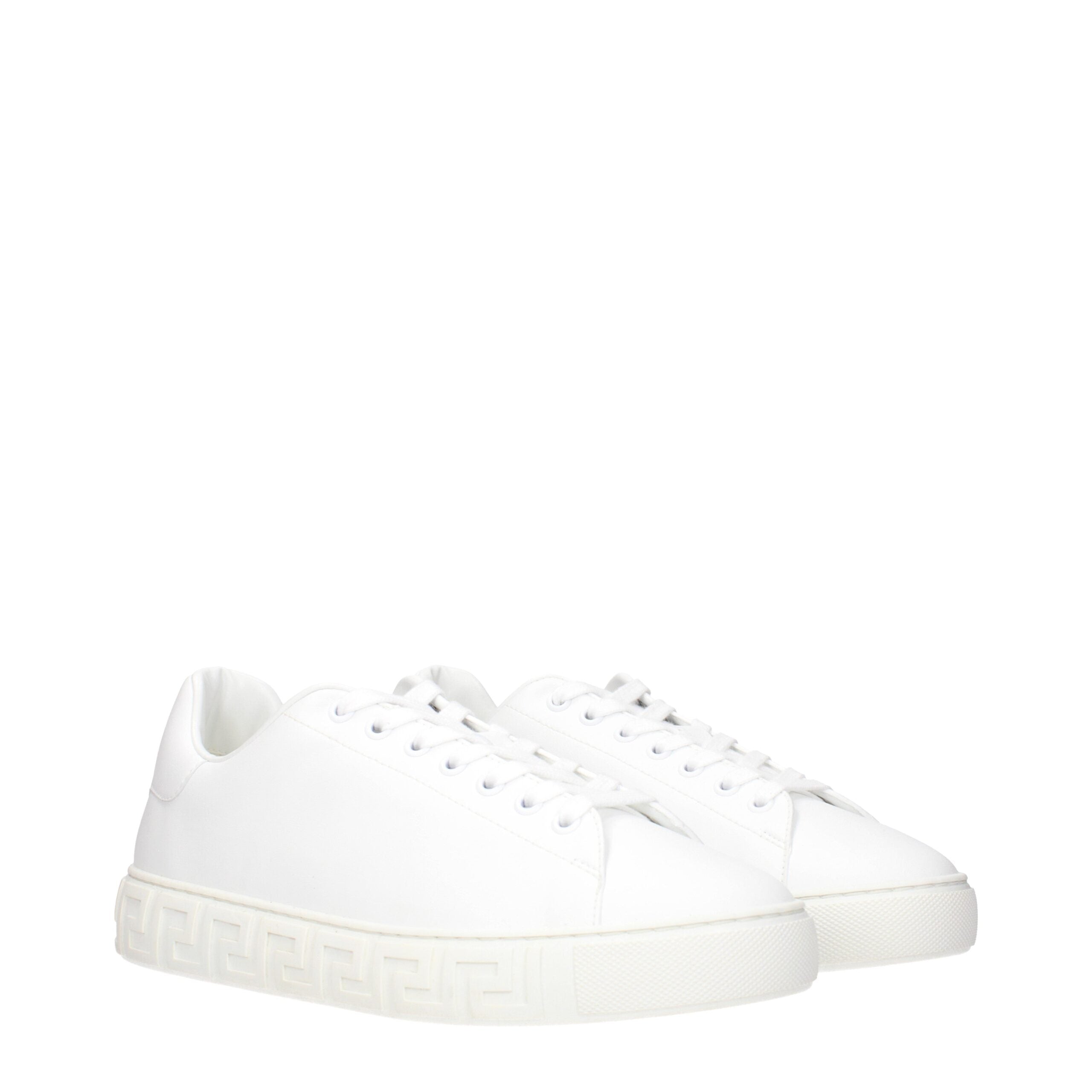Versace White Leather Low Top Sneakers