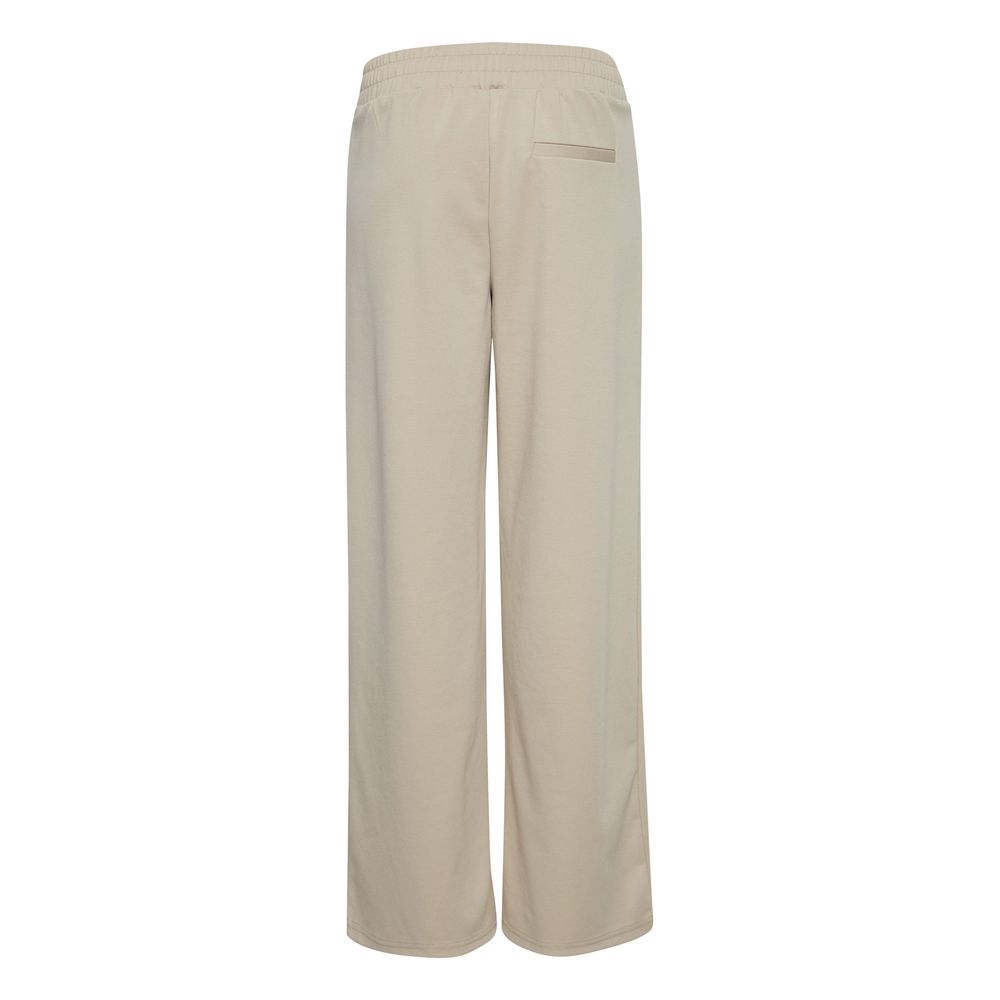 ICHI Beige Recycled Polyurethane Casual Pants