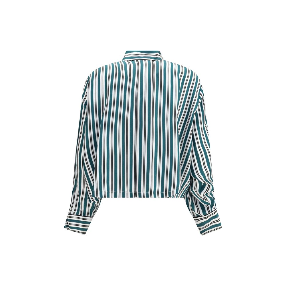 Max Mara Bicolor Silk Pattern Shirt