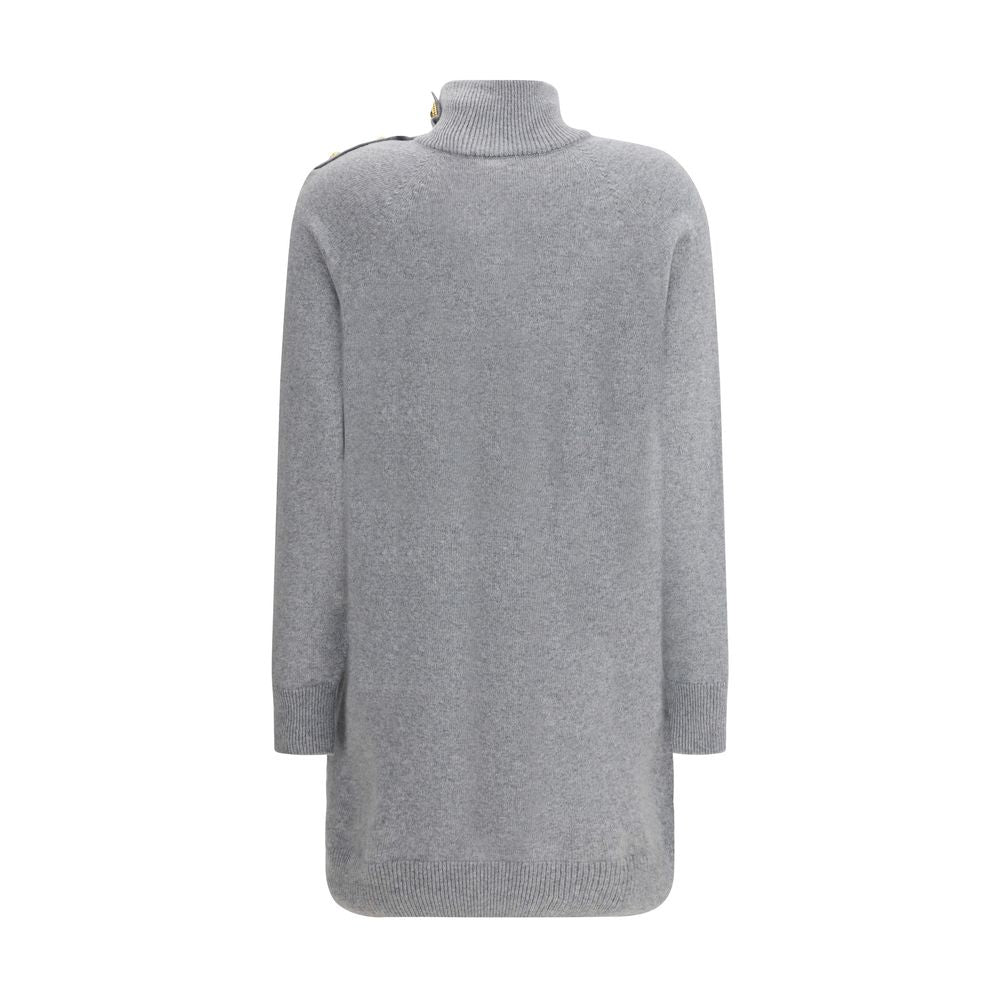 Balmain Gray Cashmere Casual Dress