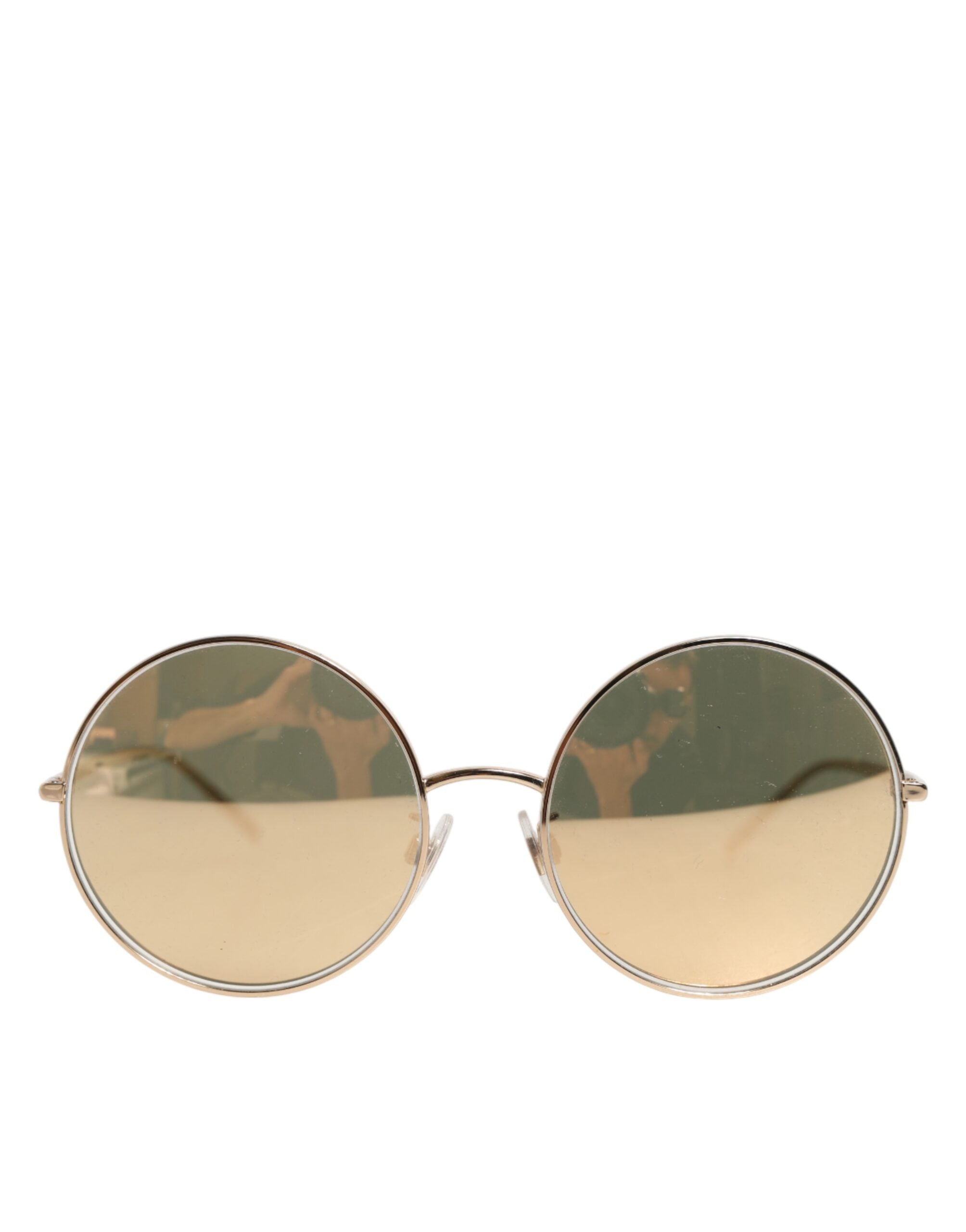 Dolce & Gabbana Gold Metal Round Shades Eyewear Sunglasses
