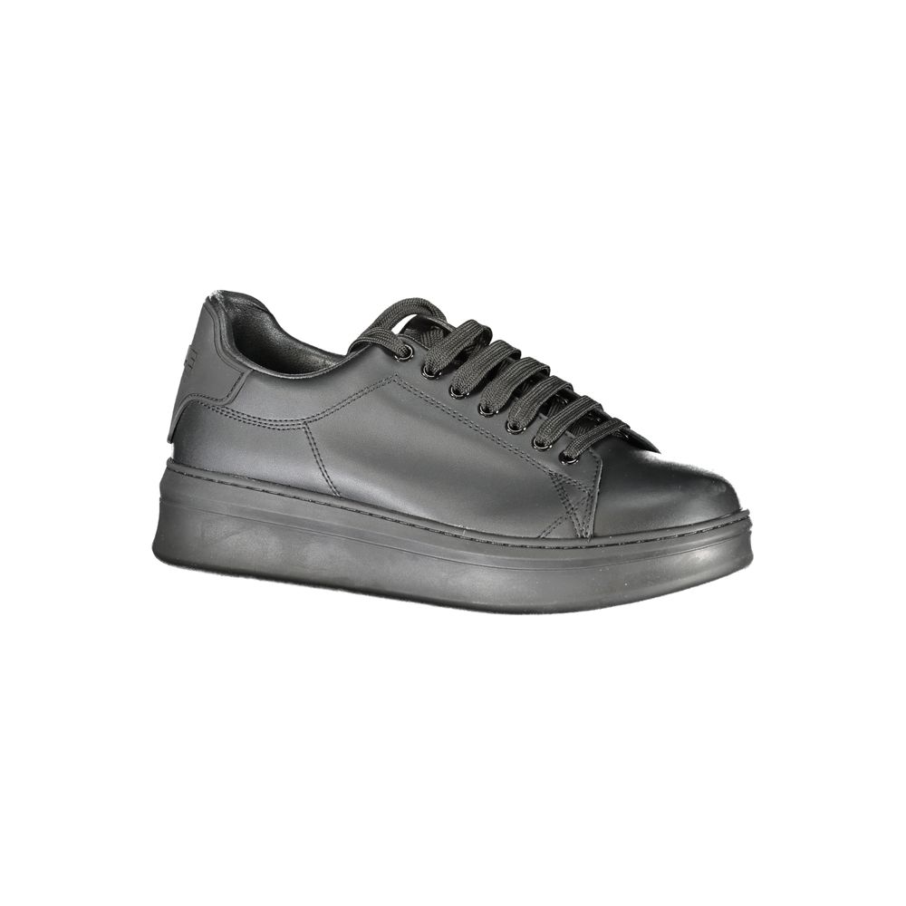 Gaelle Paris Black Polyurethane Men Sneaker