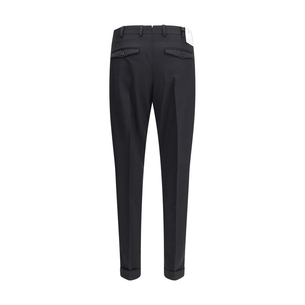 PT Torino Black Fleece Wool Casual Pants