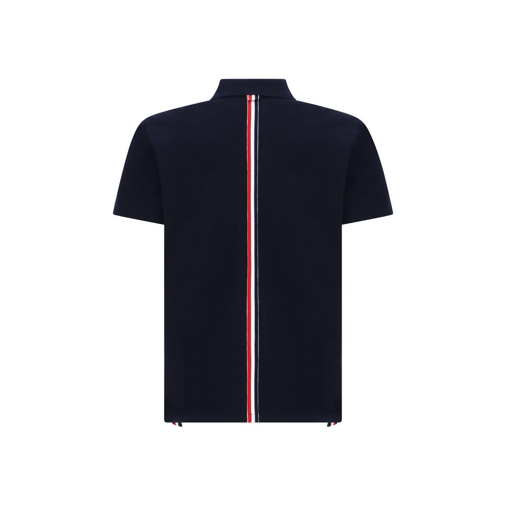 Thom Browne Blue Cotton Polo Shirt