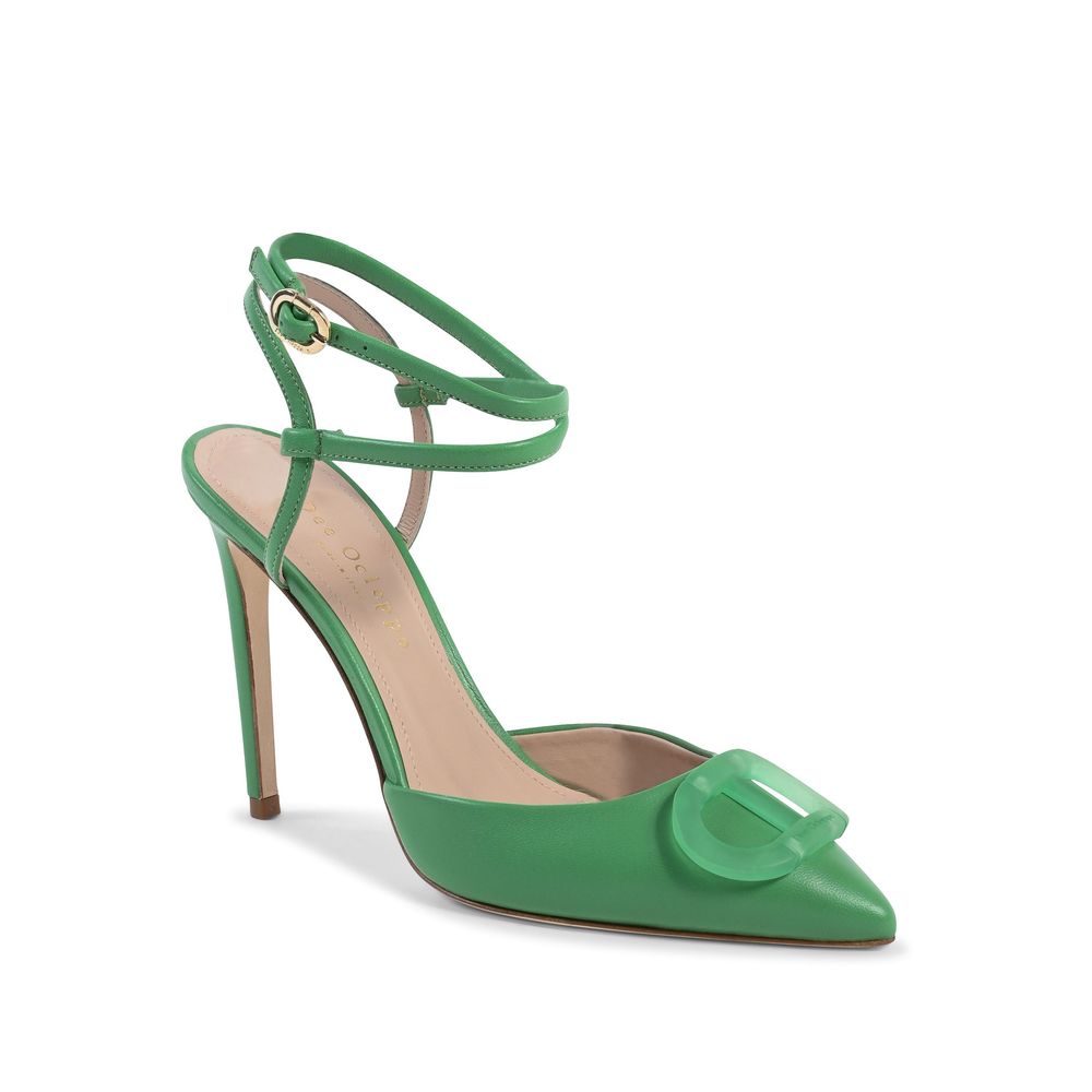 Dee Ocleppo Green Leather Pumps