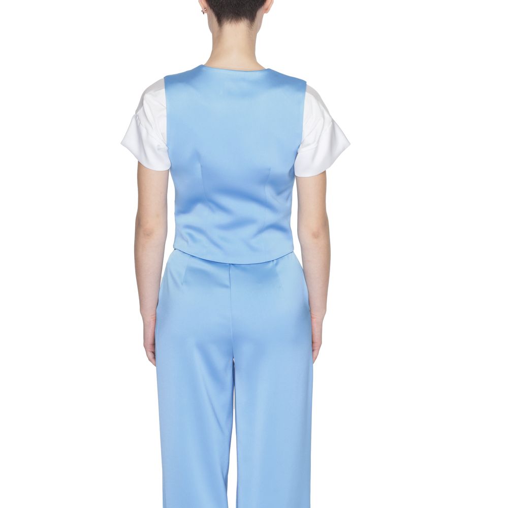 Silence Blue Polyester Waistcoat