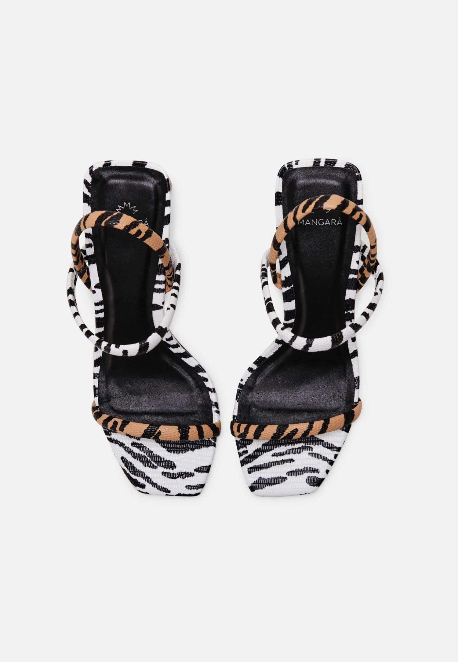 Mangará Atelier Animal Print Calf Leather Sandals – Women’S 6.5 Cm Block Heel Open Toe