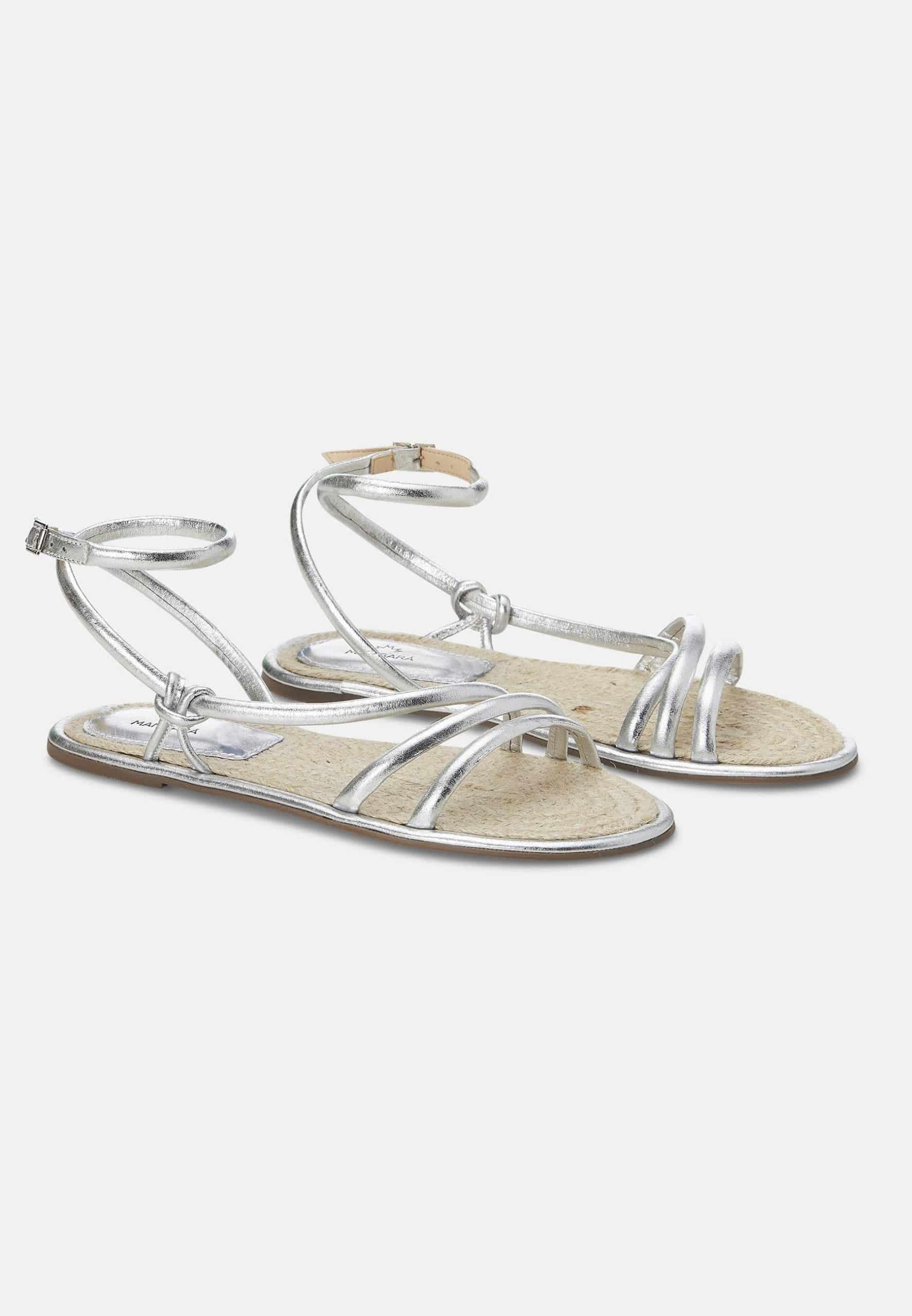 Mangará Atelier Silver Angico LEATHER STRAPPY SANDALS