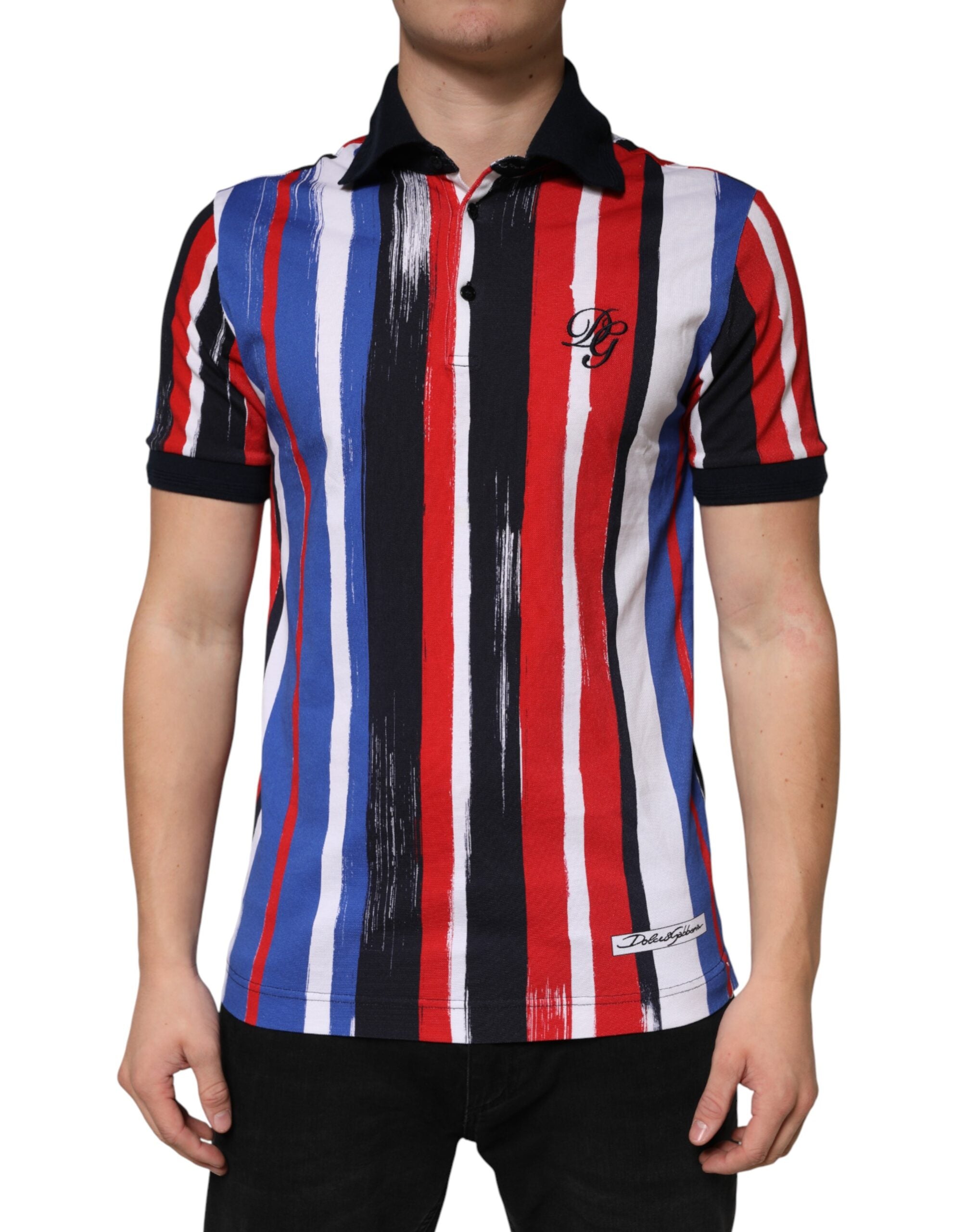 Dolce & Gabbana Multicolor Stripes Cotton Men Polo T-shirt